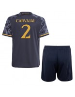 Real Madrid Daniel Carvajal #2 Vieraspaita Lasten 2023-24 Lyhythihainen (+ shortsit)